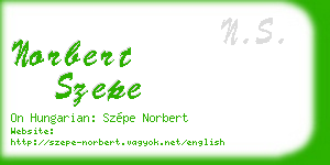 norbert szepe business card