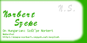 norbert szepe business card